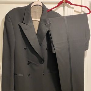 Hugo Boss Puccini Giacomo Germany Black Wool 2 Pc Suit Jacket Pants Sz 44R $1200